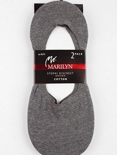 Набор однотонных следков из мягкого хлопка и полиамида (2пары) Marilyn BT-DISCREET т. Серый